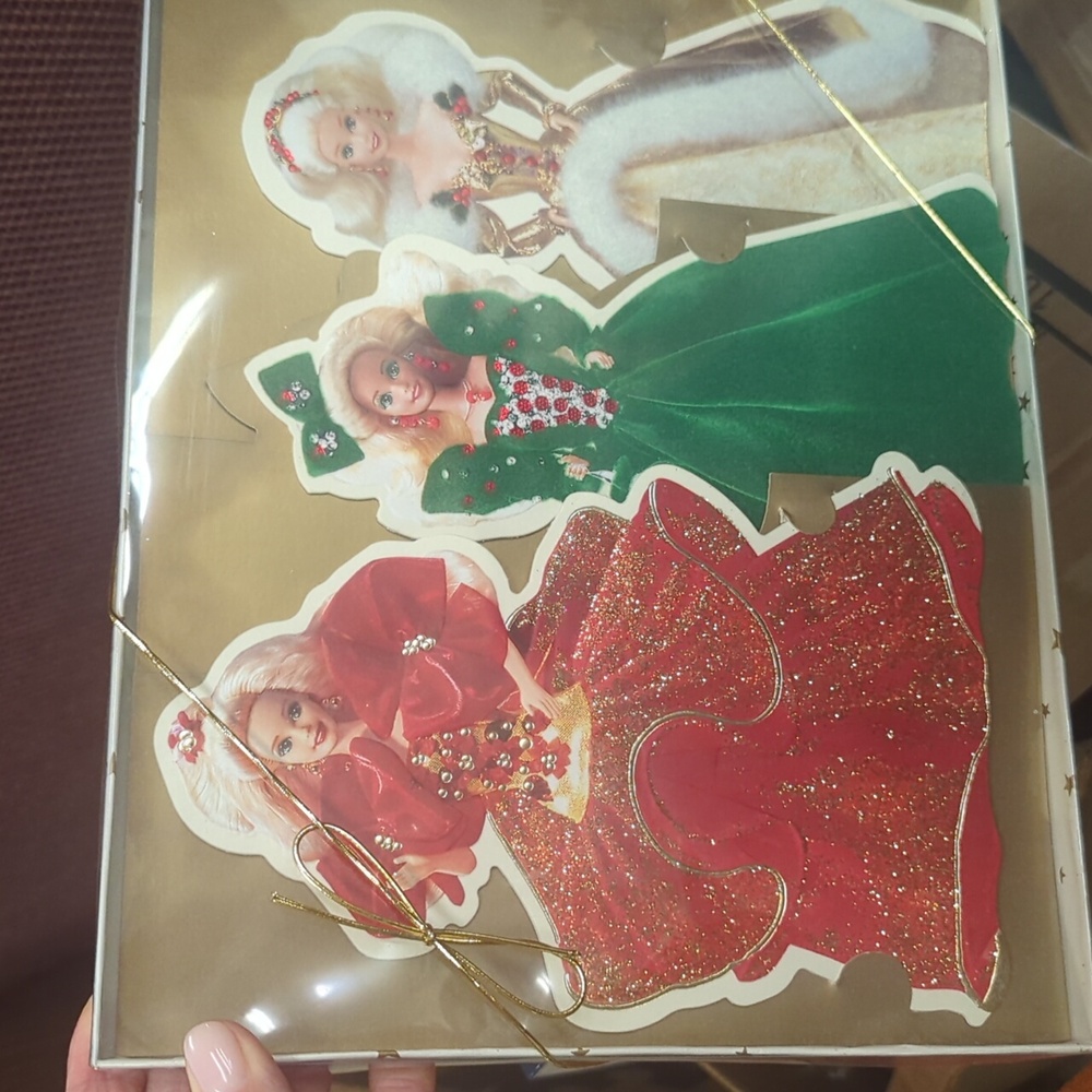 Vintage 1995 Barbie / Hallmark Holiday Barbie Collection 3 Card Set NIB.
